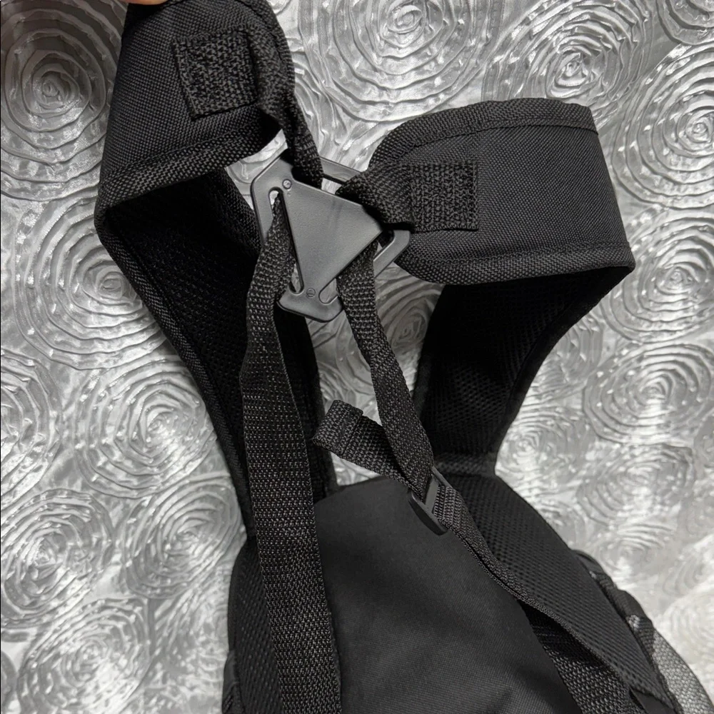 Top Paw Dog Carrier Backpack in Black and Gray with Red Trim